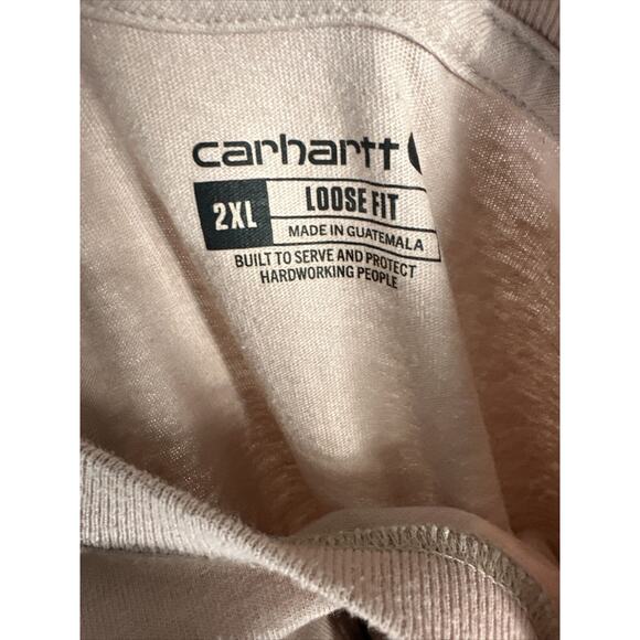 Carhartt Spellout Chest Logo Graphic T-shirt Pink Workwear Size Loose Fit 2XL - Picture 5 of 5